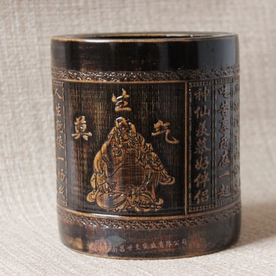 竹雕刻笔筒 文房雅趣与现代办公的完美融合